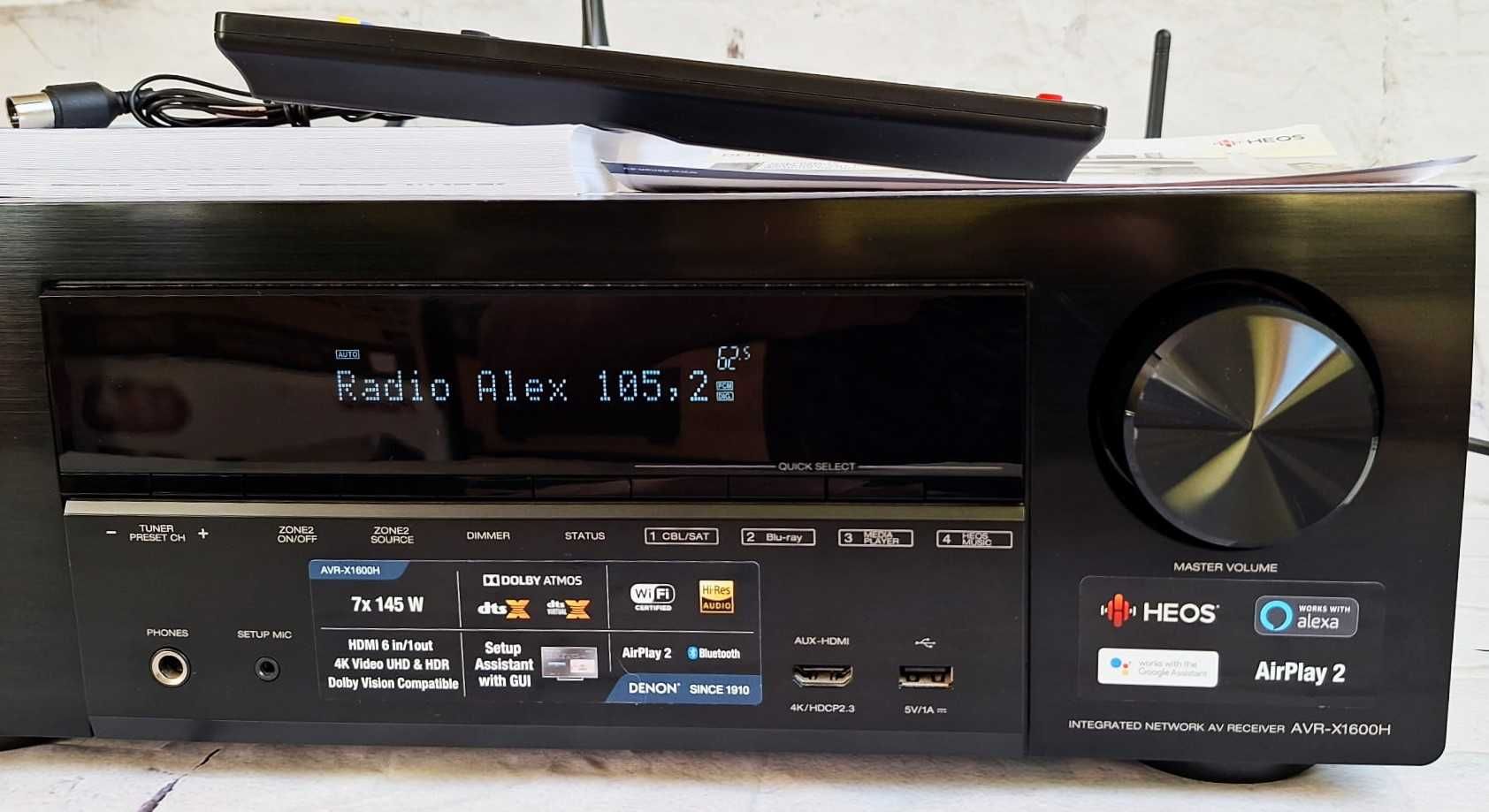 Amplituner Denon Avr X 1600 Bluetooth Dolby Atmos WiFi wzmacniacz