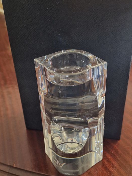 Castiçal em Cristal Atlantis da Vista Alegre com caixa original