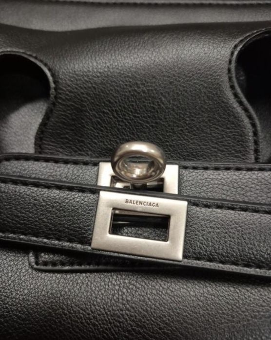 Сумка чорна шкіра 27×20см