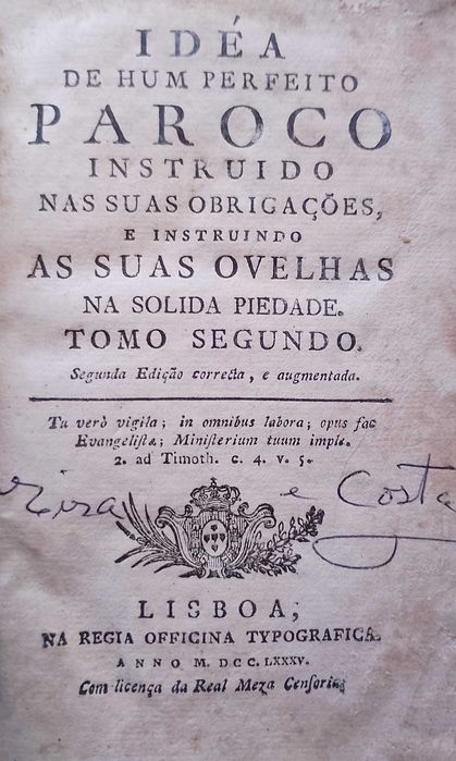 Idéa de hum Paroco instruído nas suas obrigações 1785