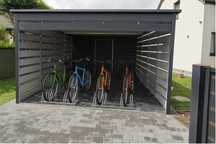 Wiata rowerowa nowoczesna ze schowkiem - różne rozmiary CARPORT