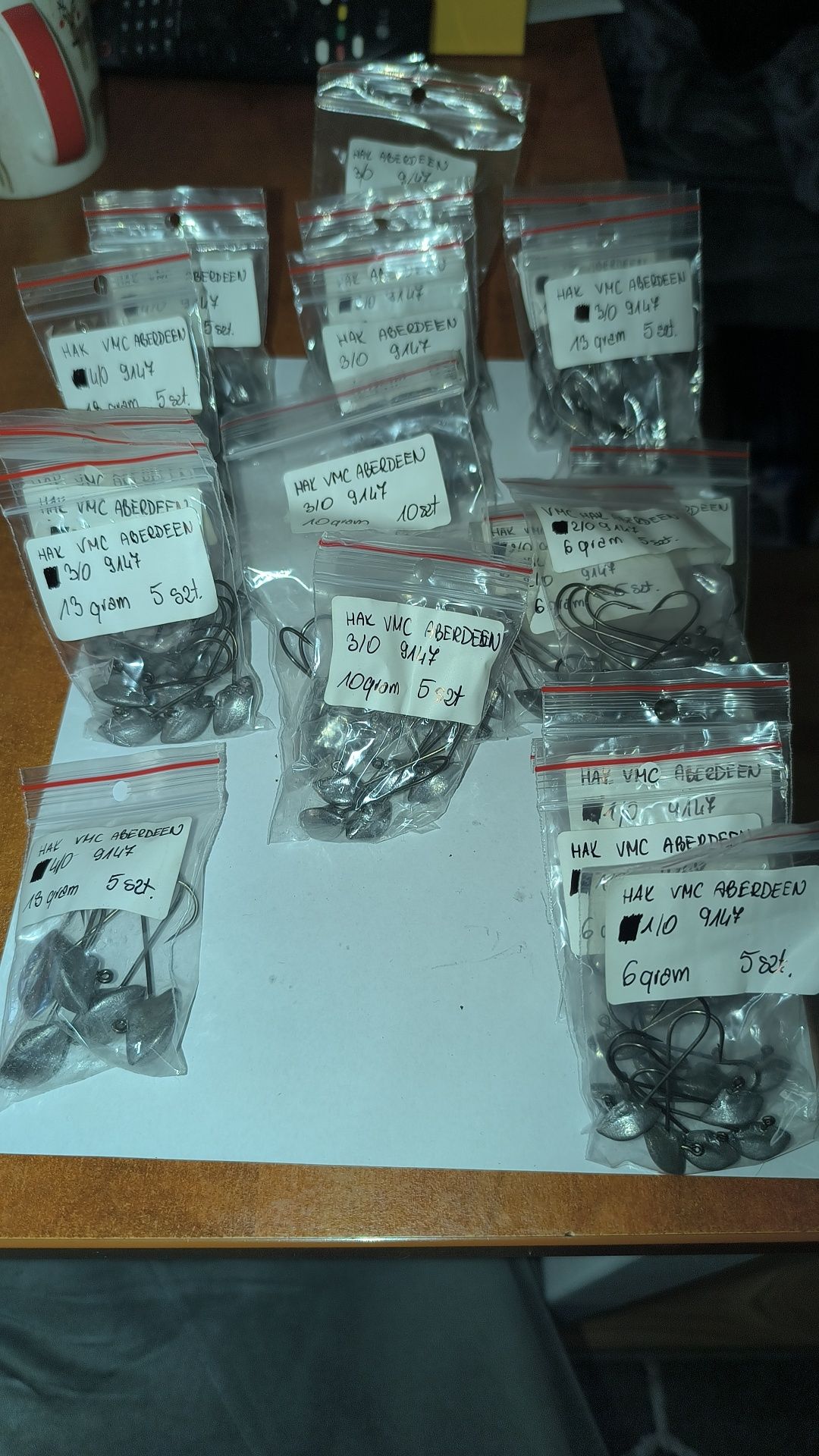Haki jig kowadełko, 5 sztuk, 6,10,13,16,18gr haki VMC ABERDEEN