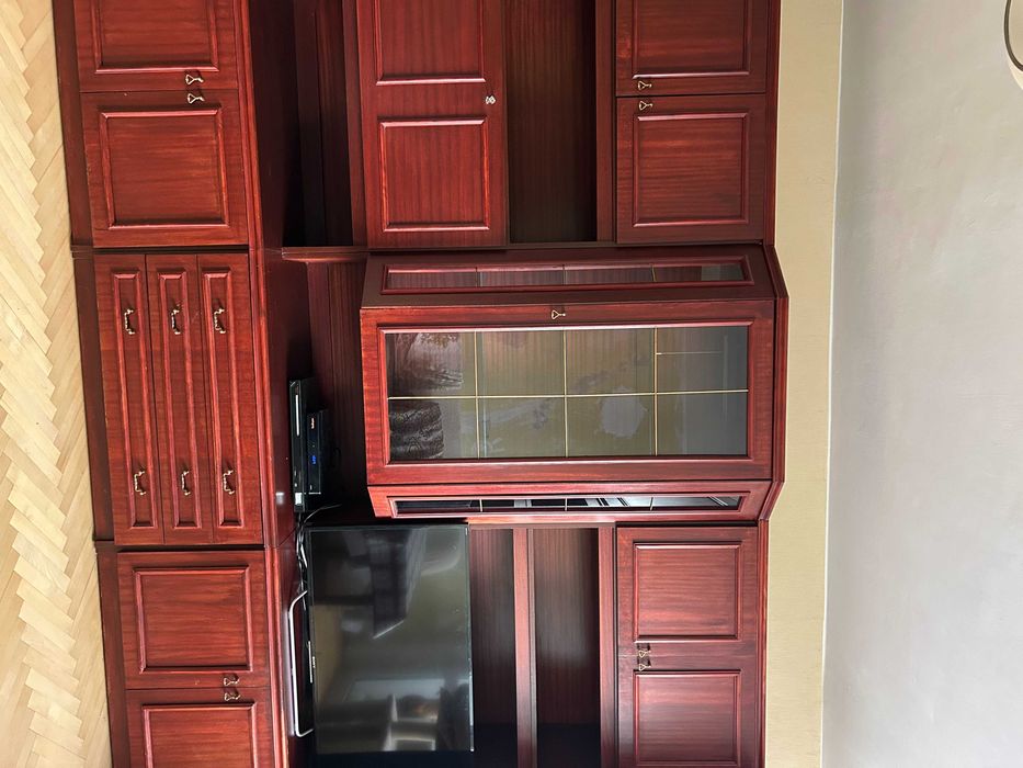 Komplet mebli Regał - fornir drewniany Mahoń