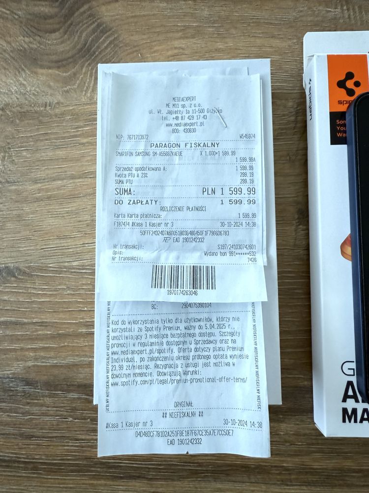 Samsung A55 na gwarancji szkło etui