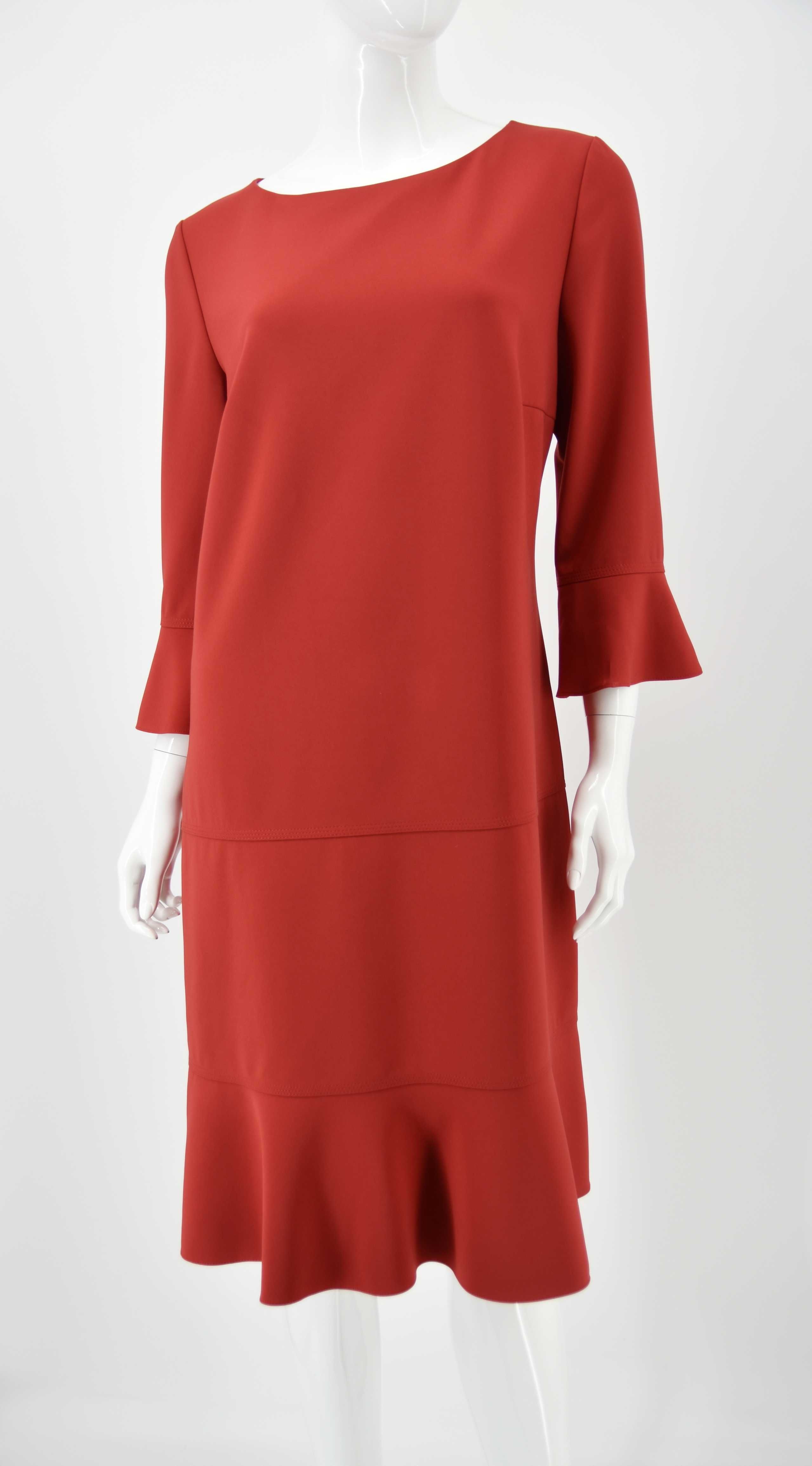 HUGO BOSS sukienka czerwona midi elegancka koktajlowa 42