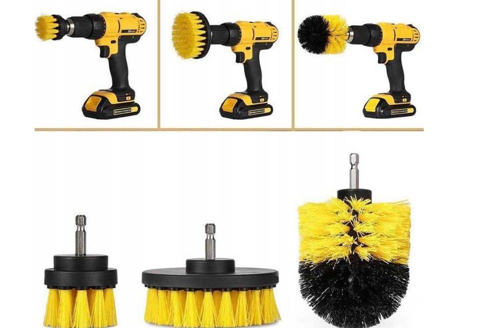 Szczotki Czyszczące do Wiertarki Wkrętarki 3szt Zestaw