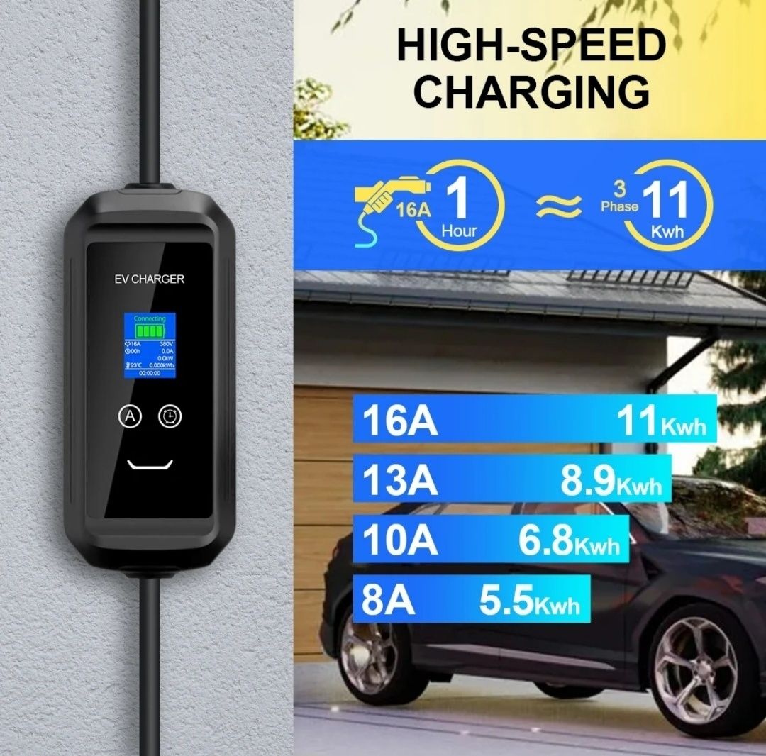 Nowa ładowarka samochodów elektrycznych, 5m! typ 2, 11KW, 3 fazy, wif
