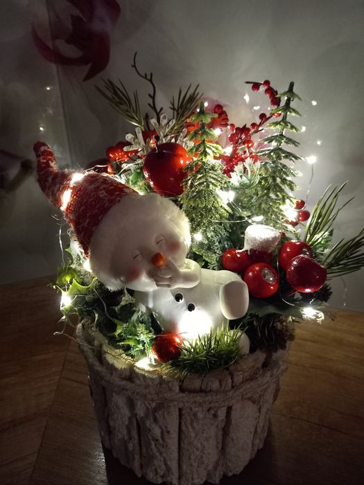 Stroik bałwanek świąteczny