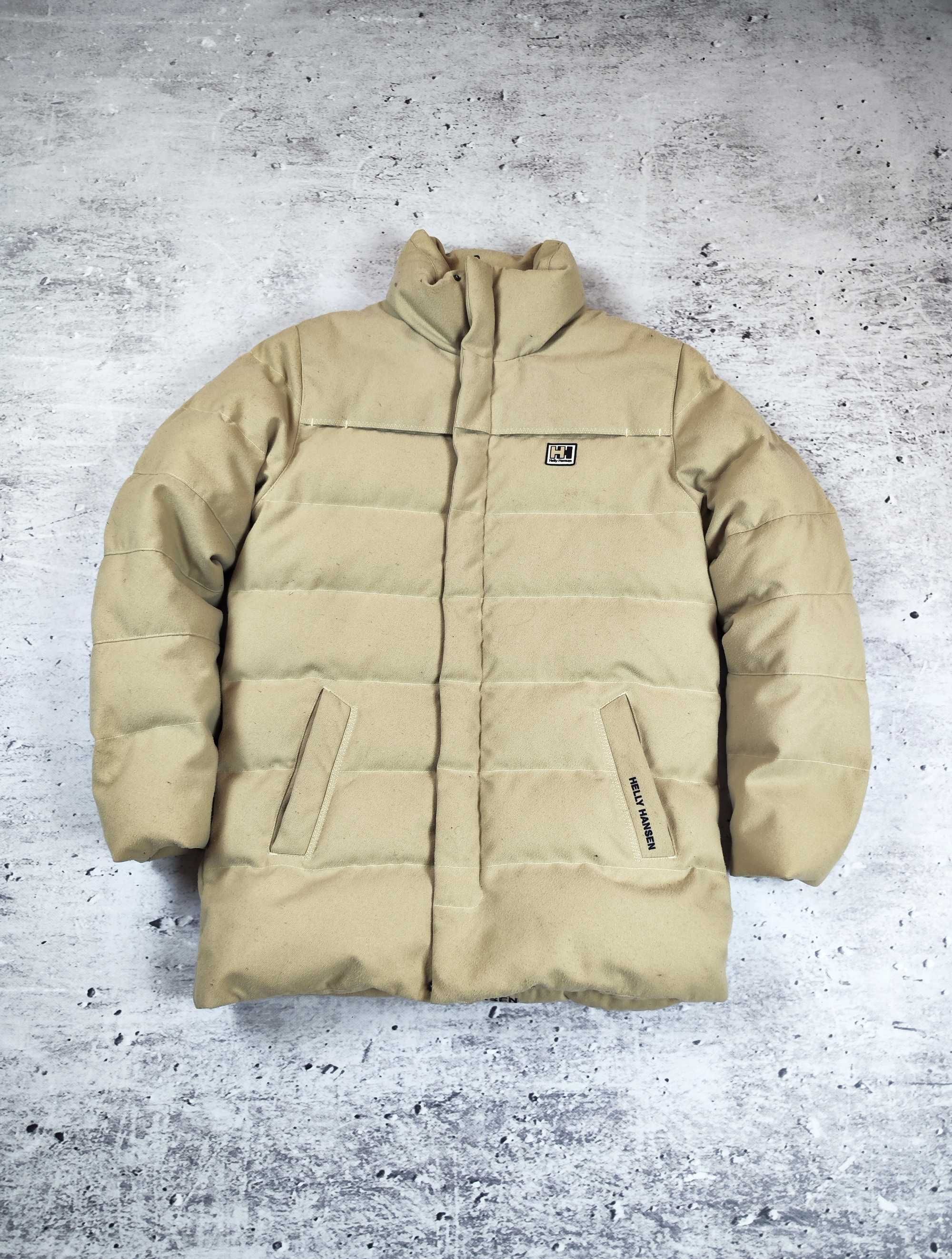 Kurtka zimowa puchowa Helly Hansen parka kremowa męska r. M