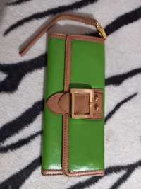 Portfel zielony w kształcie torebki