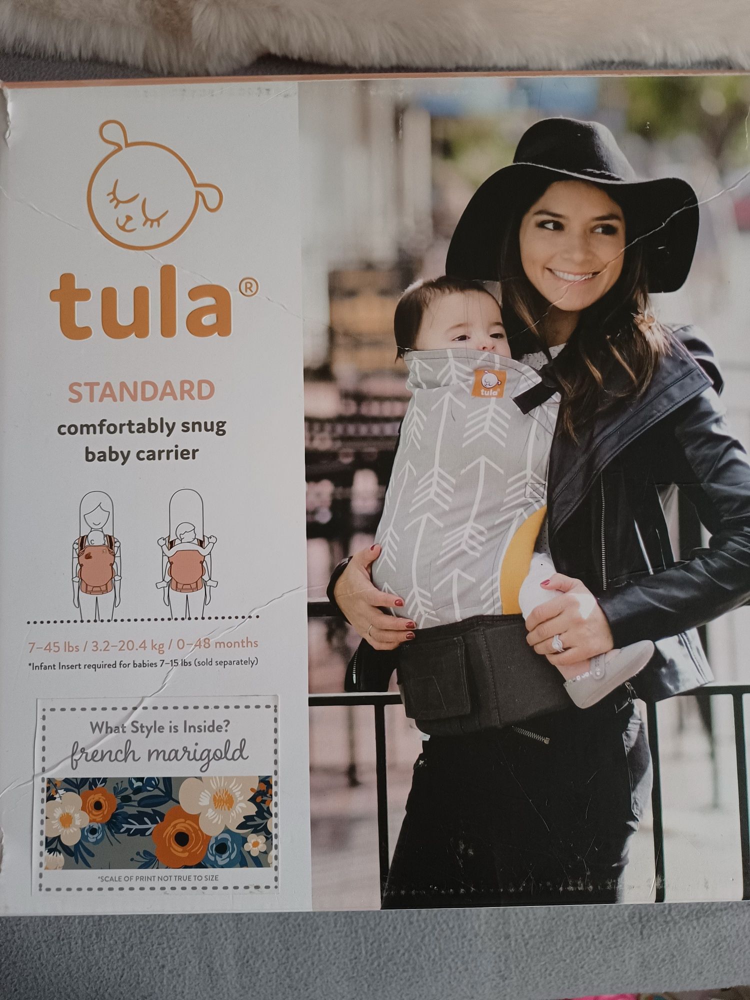 Tula Standard z wkładką niemowlęcą i kapturkiem