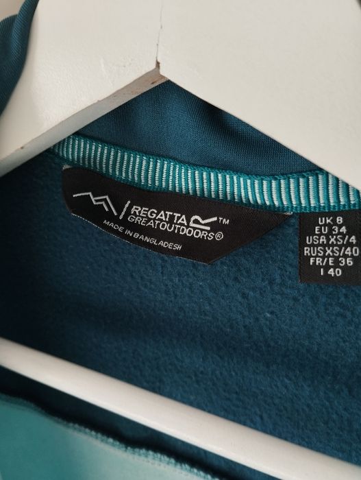 Ciepła bluza z suwakiem, turkusowa, z kieszeniami r.34 XS Regatta