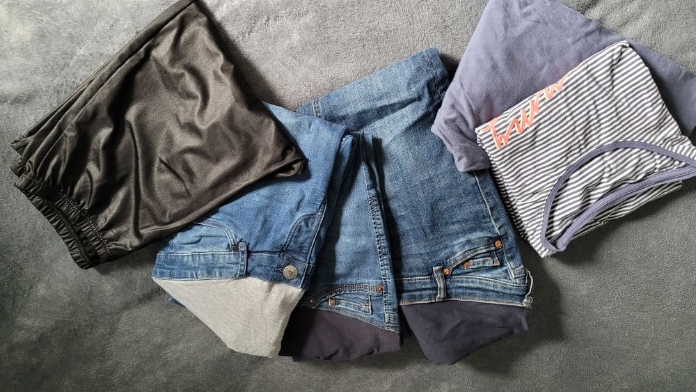 Zestaw ubrania ciążowe jeansy