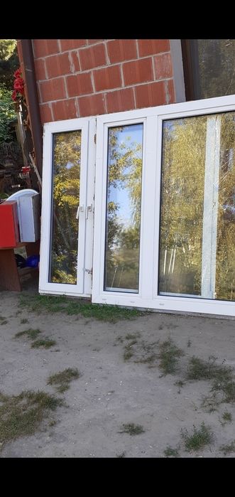 Okna plastikowe używane 2 bardzo duże cena za 2szt taniej