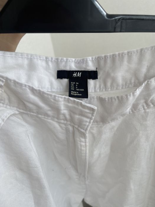 Білі лляні брюки