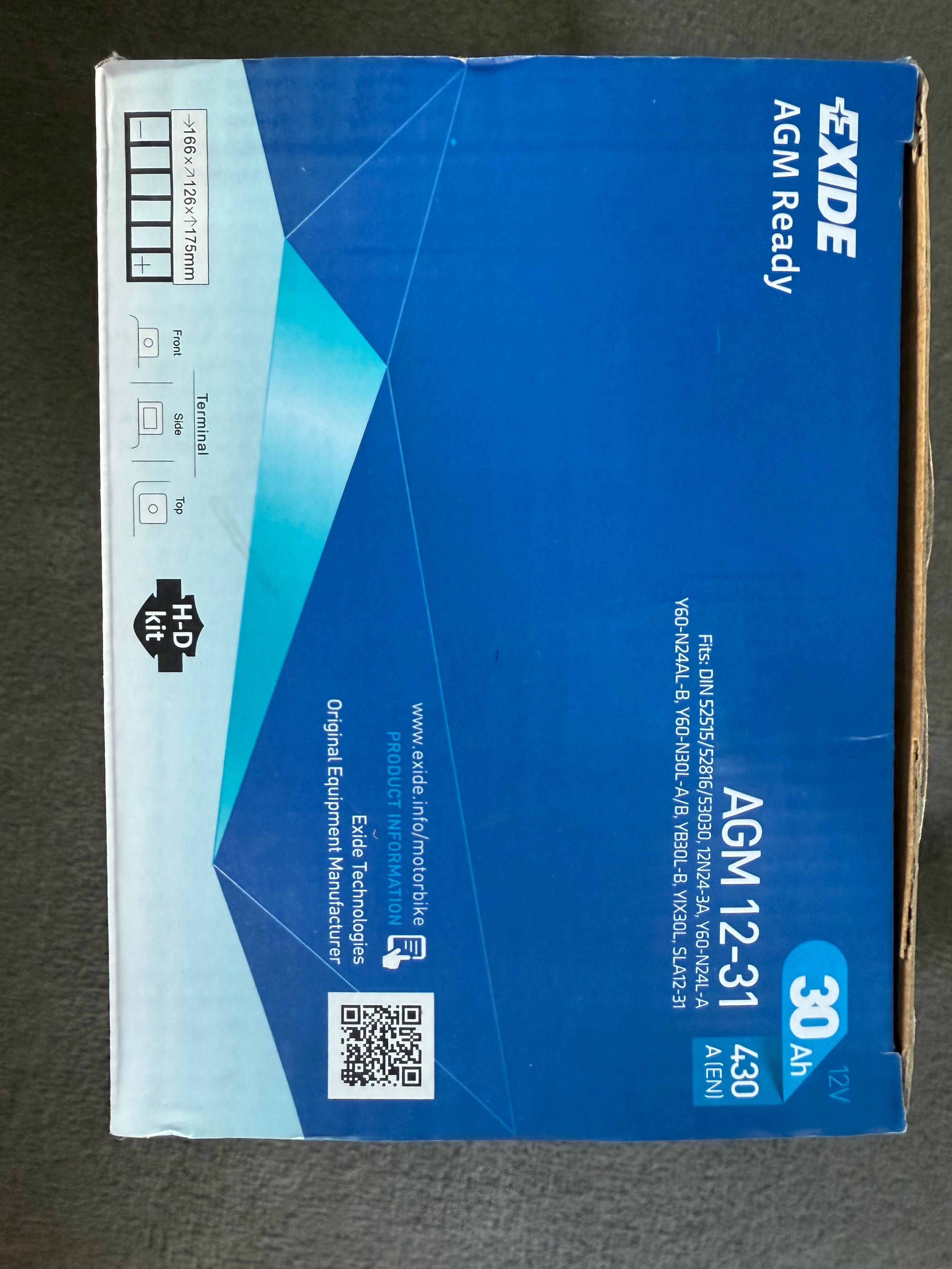 Акумулятор 30Ah-12v Exide AGM12-31, R EN430