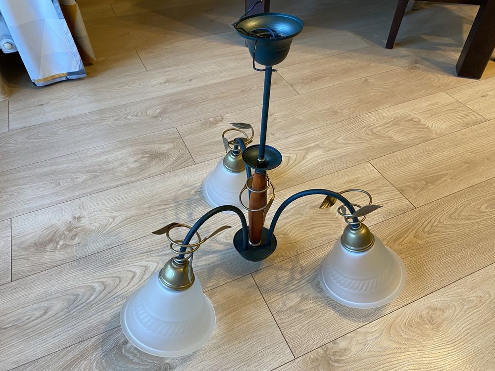 Żyrandol lampa sufitowa 3 punktowa listki