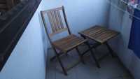 Stolik i krzesło składane na balkon nowe
