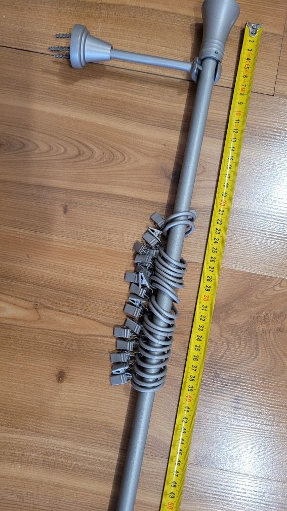 Karnisz metalowy srebrny 210cm jak Nowy