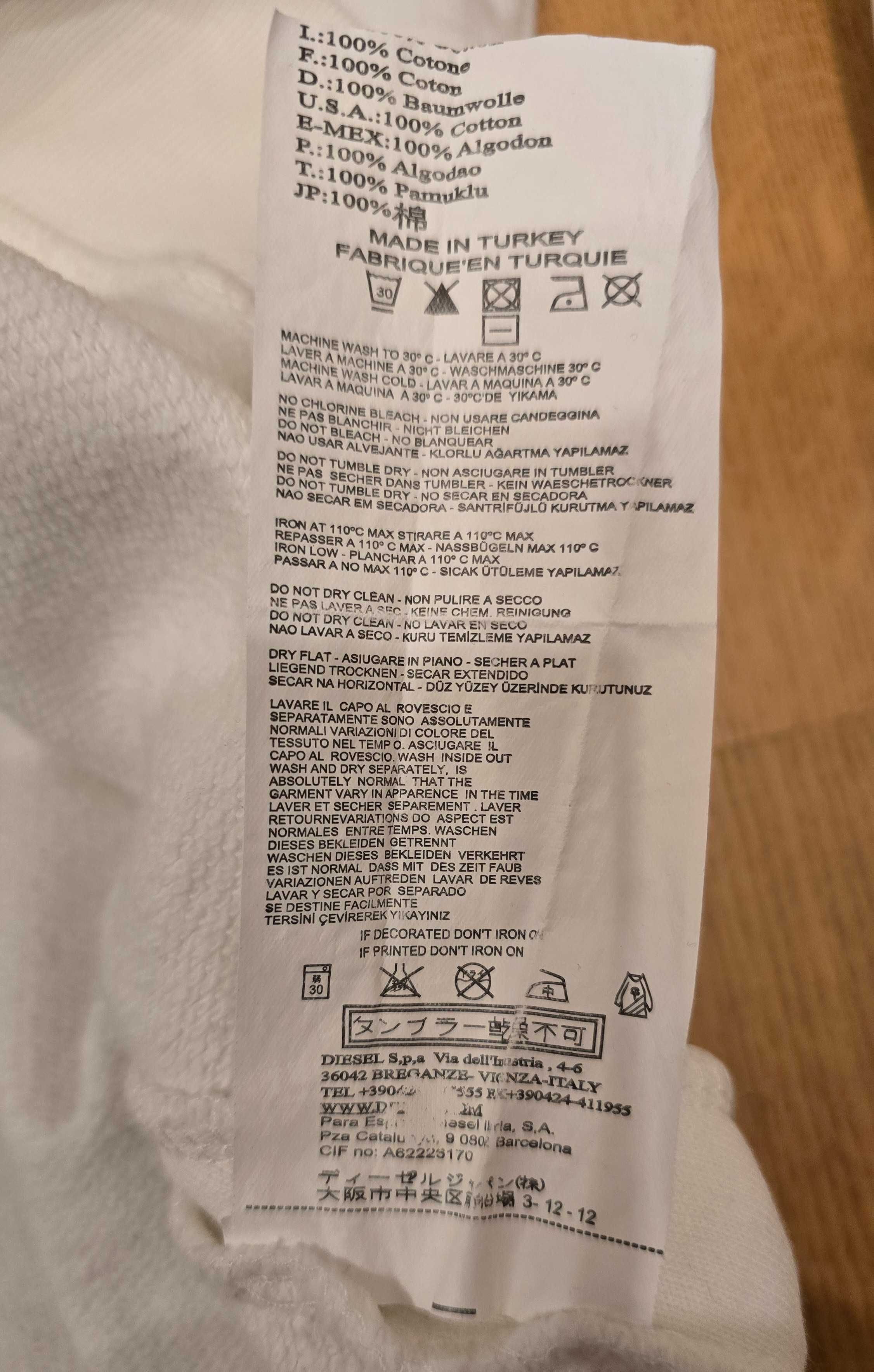 Diesel bluza męska vintage niepowtarzalna biała r. L