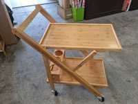 Wózek Barek Relaxdays wozek na kółkach bambusowy szafka stolik