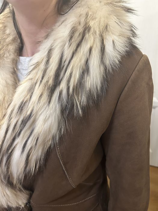 Дублянка натуральна жіноча дубльонка хутро мех