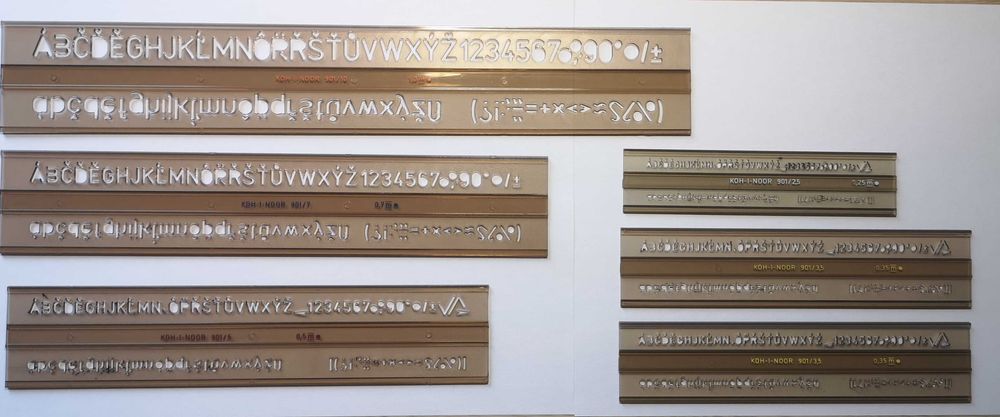 Szablony kreślarskie koh-i-noor zestaw