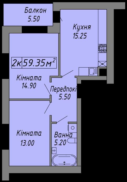 Продаж 2-кім квартири
від забудовника Центр розтермінування знижки