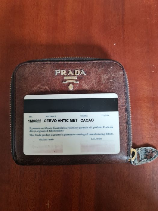 Portfel męski skórzany PRADA z Certyfikatem