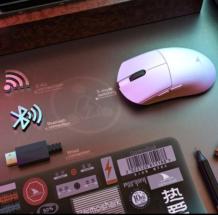 Топ геймер мышка Motospeed Darmoshark m3, сенсор3395,ПО,лёгкая+Подарок