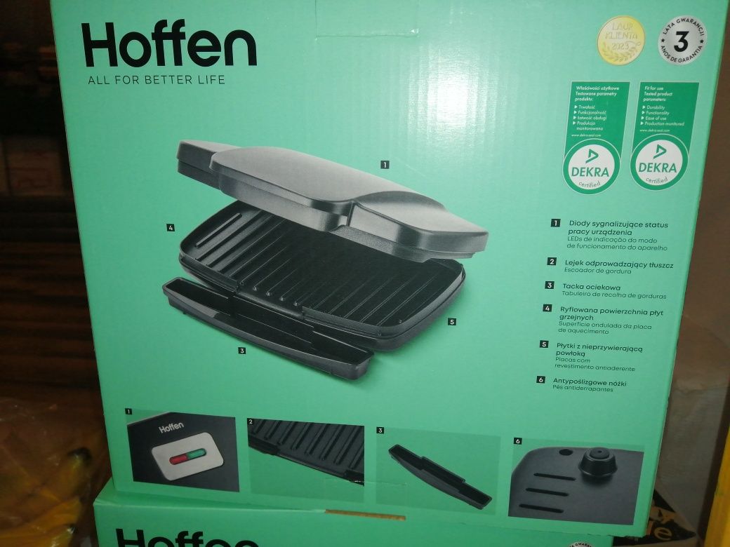 Grill elektryczny toster opiekacz do kanapek hoffen nowy