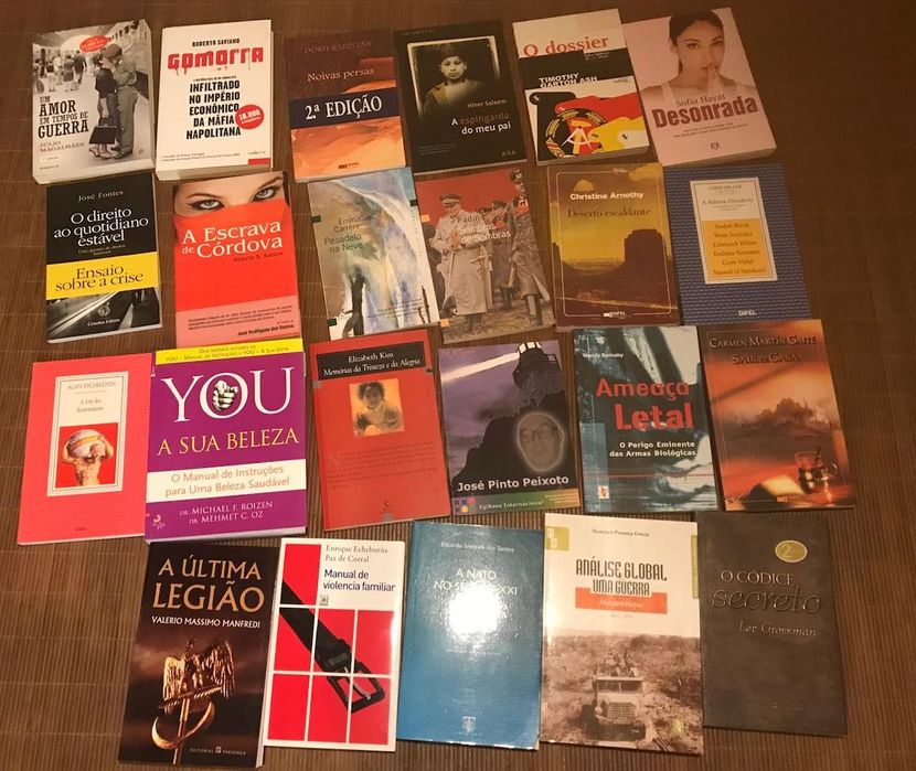 Livros de suspense, romances e outros