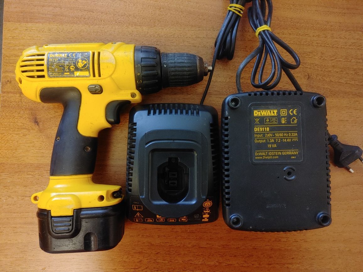 Шуруповерт dewalt dc727 и две зарядки оригинал