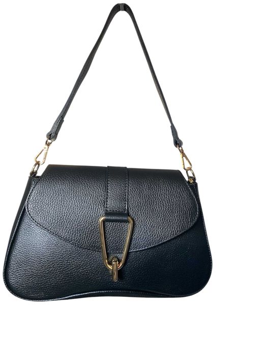 Torebka włoska VERA PELLE listonoszka skóra naturalna CZARNA