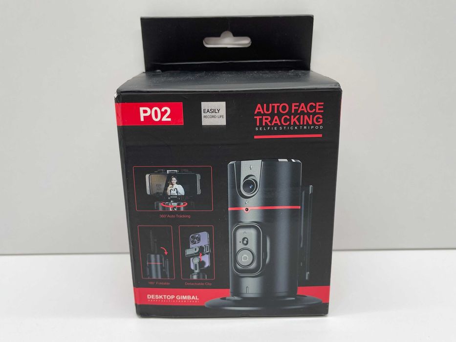 Obrotowy statyw 360° z Face Tracking do telefonu P02 czarny
