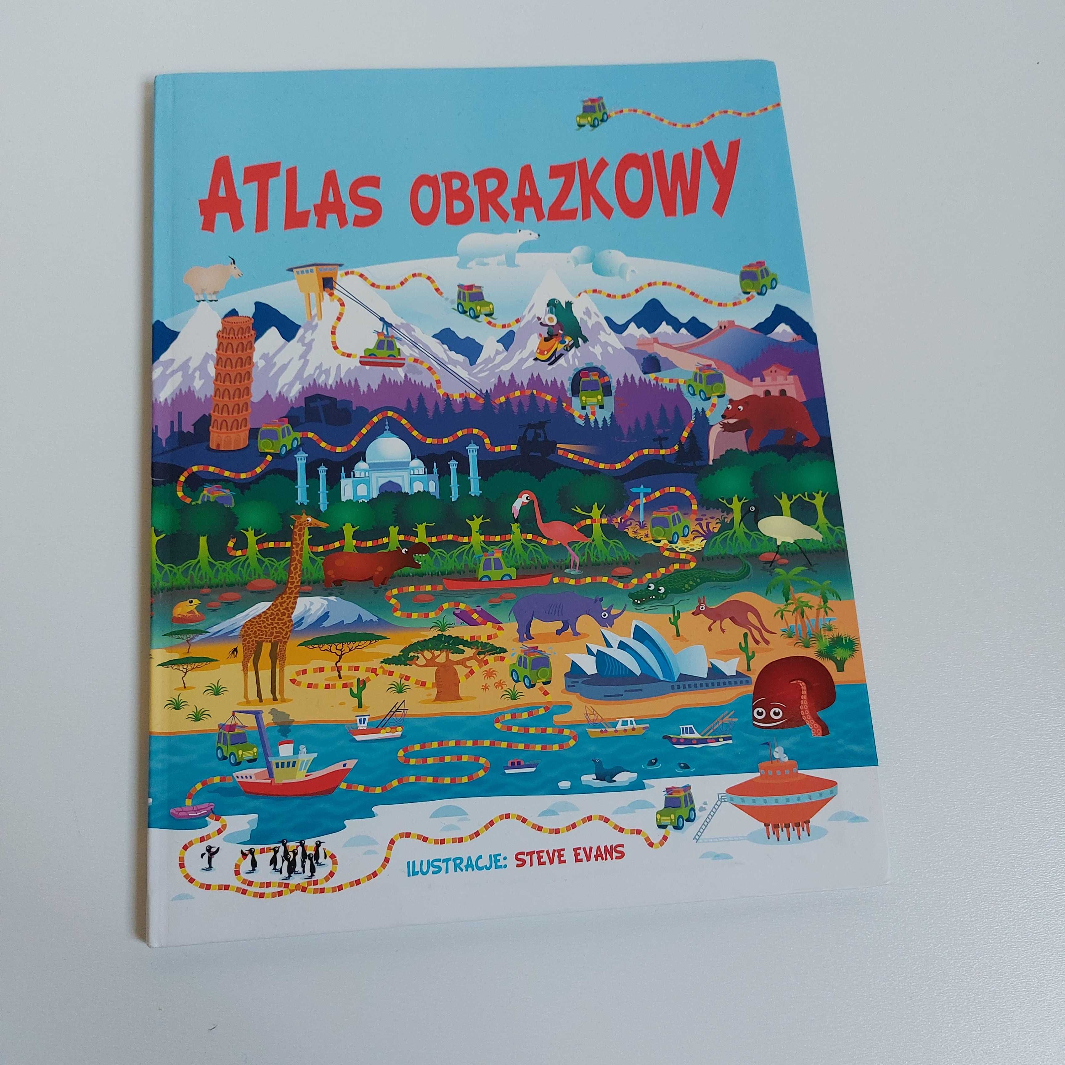 Zestaw Puzzle Mapa Świata Classic World + Atlas Obrazkowy Steve Evans