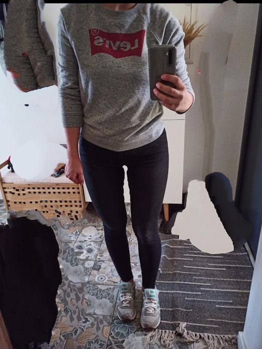 Jeansy Reserved rurki slim czarne postrzępione nogawki r. 36 S