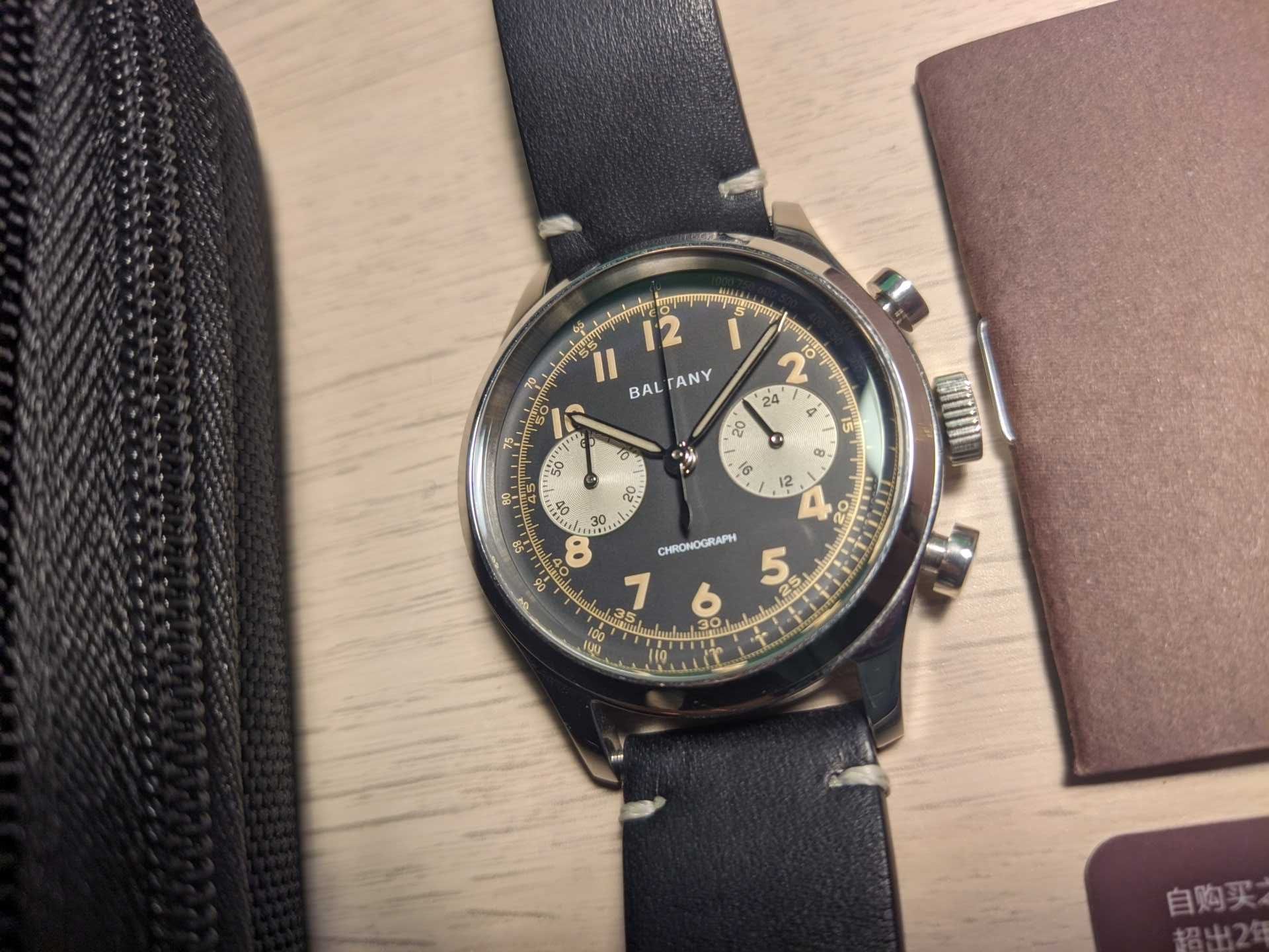 zegarek Baltany Retro Panda Retro Quartz Chronograph S5034 czarny