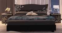 Кровать Фелиция Нова чёрный глянец + ламели и матрас Боннель 160х200см
