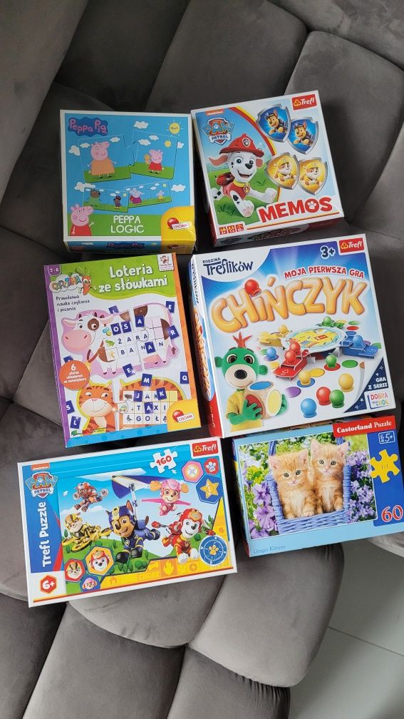 Zestaw gier edukacyjnych puzzle memos