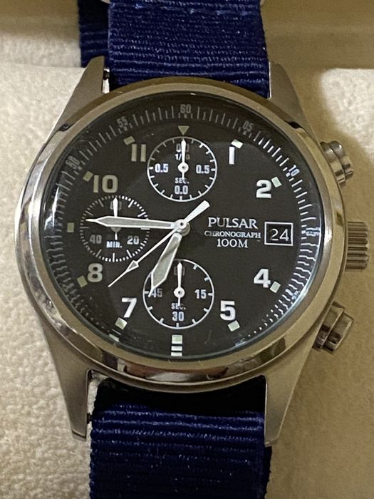 Годинник Pulsar хронограф пілот military RAF