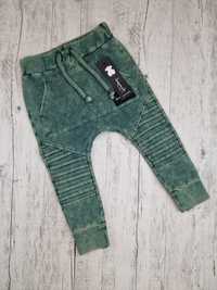 Spodnie dekatyzowane despacito joggery bawełniane chłopięce Rozmiar 92