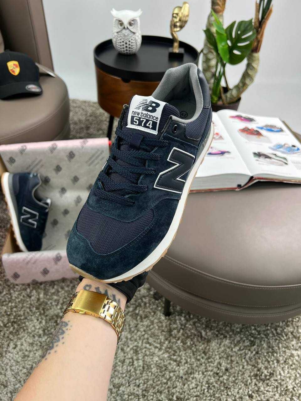 Чоловічі кросівки нью беланс New Balance 574 Navy White [41-46]
