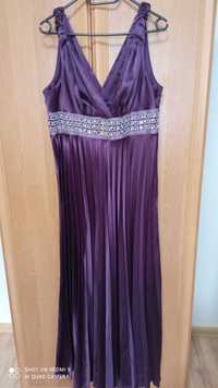 elegancka plisowana fioletowa sukienka