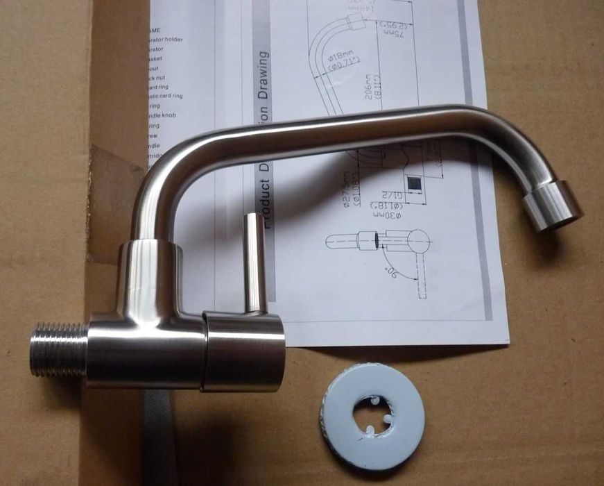 Bateria umywalkowa stal nierdzewna nowa zimna woda