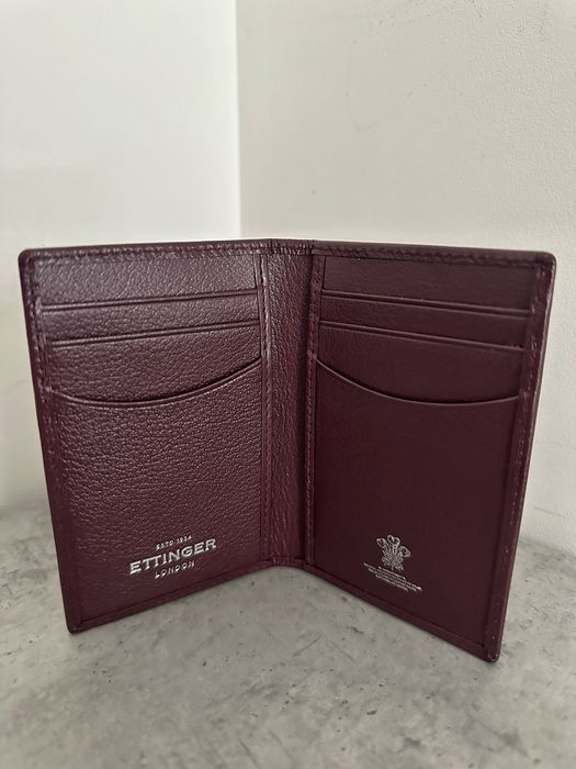 Кредитниця портмоне чоловіче бордове коричневе шкіряне Ettinger London