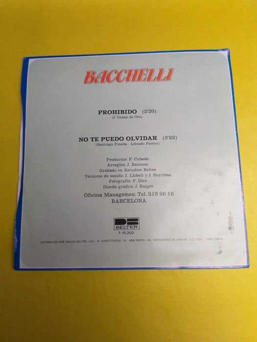 Single Vinil Bacchelli-Prohibido