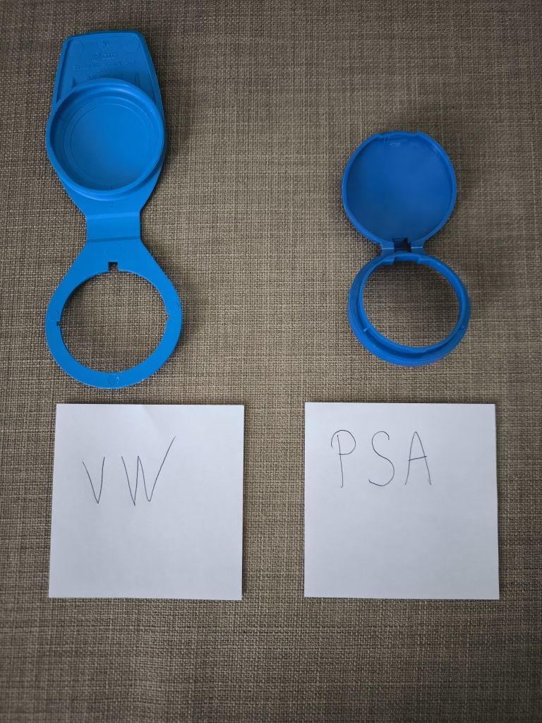 2 - Tampas deposito dos mijas diferentes VW e PSA