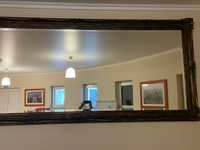 Espelho de Sala em Madeira Trabalhada com 13Cm de Perfil