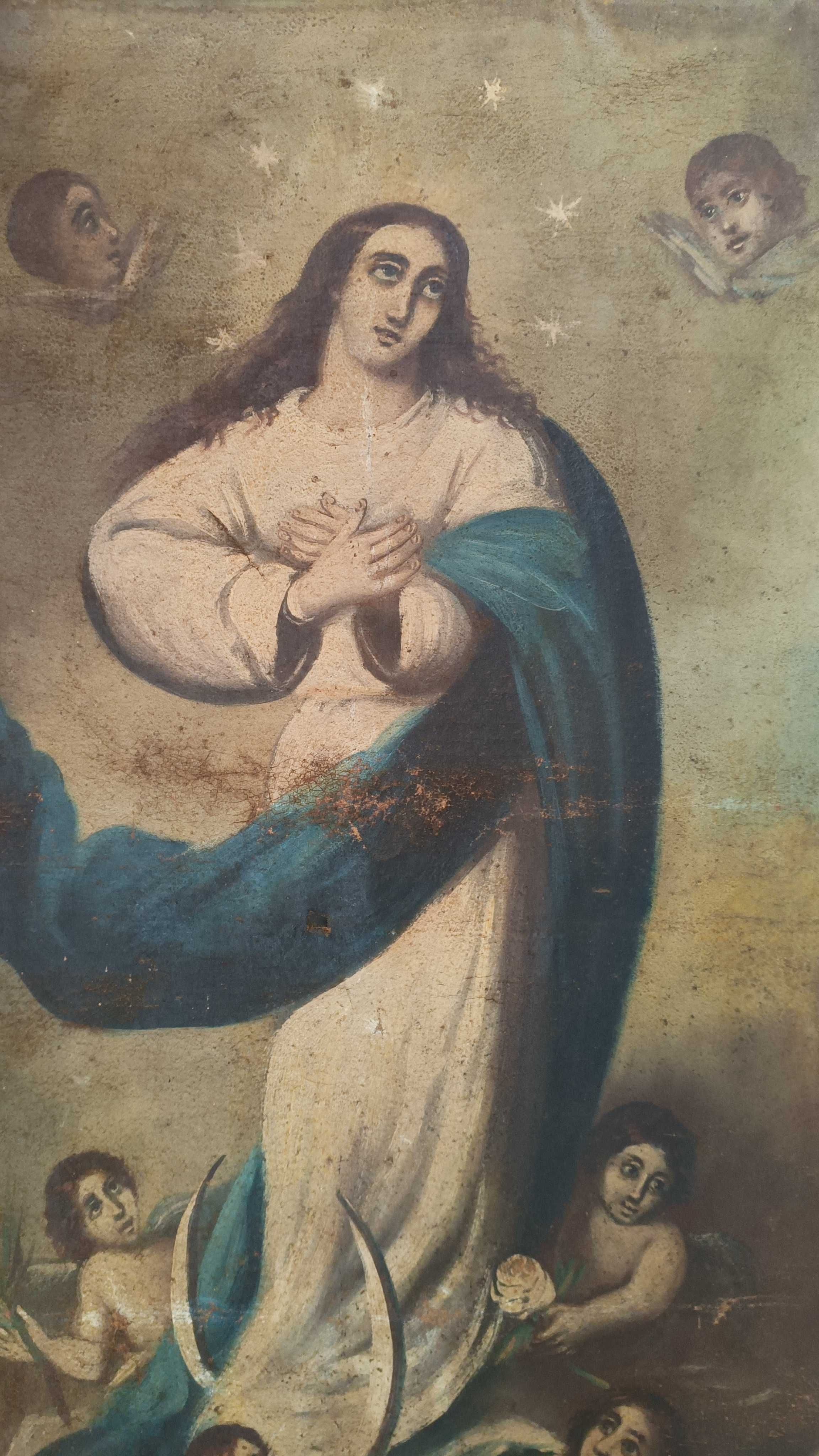 Pintura óleo sobre tela, séc. XVIII - XIX, Nossa Senhora da Conceição